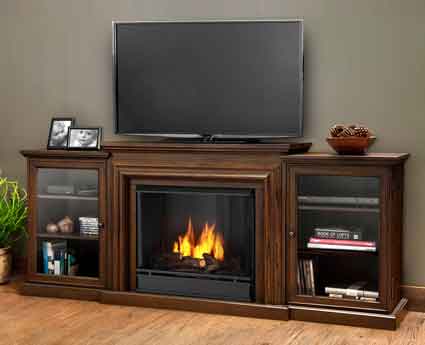 Frederick 7740-CO Entertainment Gel Fuel Fireplace in Chestnut Oak