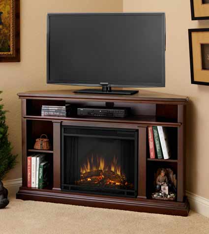 Churchill 3750E-DE Expresso Media Corner Electric Fireplace