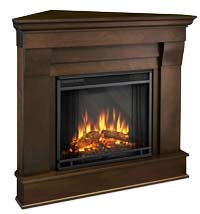 Chateau 5950E-DW Corner Electric Fireplace in Dark Walnut
