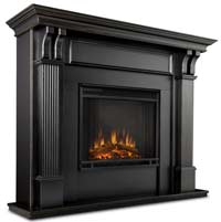 Ashley 7100E Worn Black Electric Fireplace
