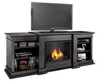 Fresno G1200-B Media Center Gel Fireplace in Black