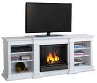 Fresno G1200-W Media Center Gel Fireplace in White