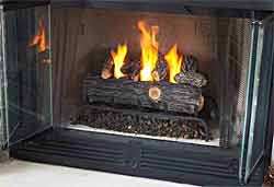 Log Gel Fuel Conversion Set 2609-O in a real fireplace
