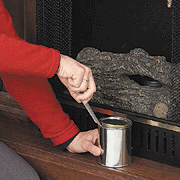 Gel Fireplaces - Open the can of REAL FLAME gel with your Magnetic Lid Opener (or a screwdriver). Save the lid - you'll want to reuse any of the leftover fuel. 