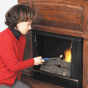 Gel Fireplaces -Light the REAL FLAME fuel with a fireplace lighter or a long stick fireplace match. The flame will start quickly and start warming the ceramic logs and create a beautiful, controlled fire.
